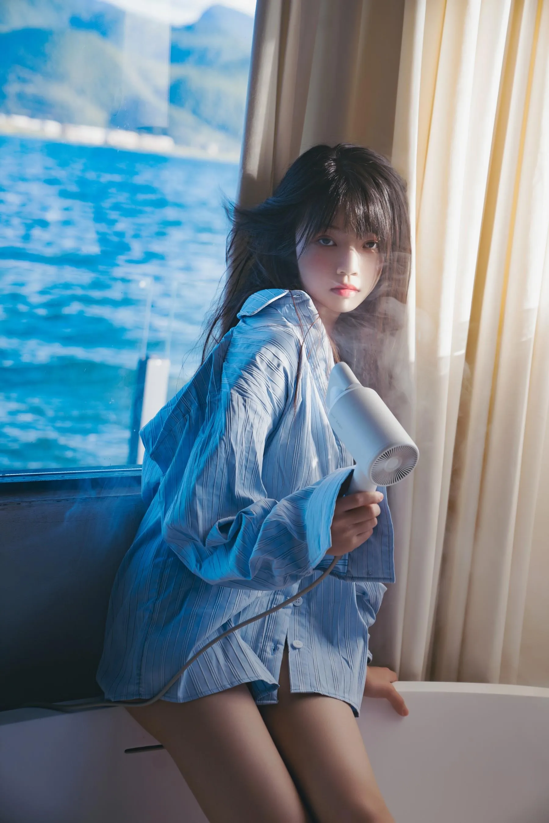 桜桃喵 – NO.159 蓝衬衫 [45P]插图9
